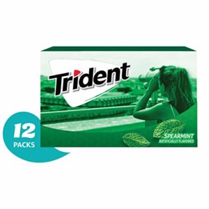 Trident Spearmint Flavor Sugar Free Gum-12 Packs (168 Pieces Total) Packaging May Vary