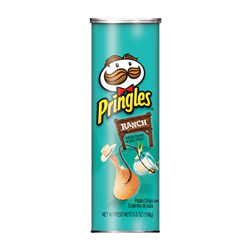 Pringles Potato Crisps Chips, Ranch Flavored, 5.5 oz Can