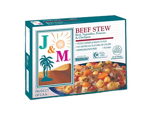 J&M Food Products Company Beef Stew (3 Pack) | Beef Stew with Potatoes, Vegetables & Chickpeas Certified Halal Meal | Fully Cooked, Delicious & Ready to Eat | Emergency Preparedness Meal, 10 oz. Trays