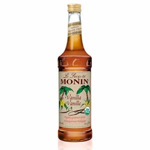 Monin - Organic Vanilla Syrup, Naturally Smooth Sweetness, Great for Coffee, Shakes, and Cocktails, Gluten-Free, Vegan, Non-GMO (750 ml)