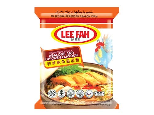 LEE FAH NOODLES ASSORTED FLAVOUR - 70g - Pack of 5 (SINCE 1955) HALAL CERTIFIED (Abalone & Chicken)