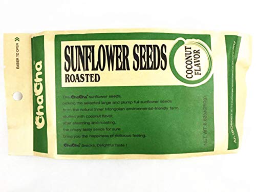 Chacha Roasted Sunflower Seeds,100% Gluten Free,Halal Certified,Coconut Flavor(Pack of 2)