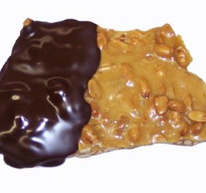 8oz Traditional Peanut Brittle in Dark Chocolate Certified Kosher-dairy
