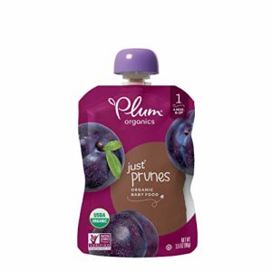 Plum Organics Stage 1, Organic Baby Food, Just Prunes, 3.5 ounce pouches (Pack of 12) (Packaging May Vary)