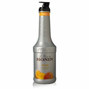 Monin - Mango Purée, Tropical and Sweet Mango Flavor, Natural Flavors, Great for Teas, Lemonades, Smoothies, and Cocktails, Vegan, Non-GMO, Gluten-Free (1 Liter)
