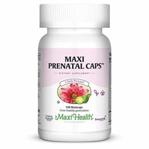 Maxi Health Prenatal Caps Multivitamins with Biotin and Iron One a Day, 120 Count