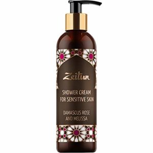 Zeitun Shower Gel - Body Wash for Women - Luxury Shower Cream For Sensitive Skin - Sulfate Free Body Wash - Natural Damascus Rose & Melissa Bath Gel - Aromatherapy, 8.4 oz (Damascus Rose)