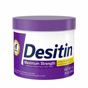 Desitin Maximum Strength Baby Diaper Rash Cream with 40% Zinc Oxide for diaper rash Relief & Prevention, 16 oz