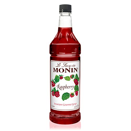 Monin - Raspberry Syrup, Sweet and Tart, Great for Cocktails and Lemonades, Gluten-Free, Vegan, Non-GMO (1 Liter)