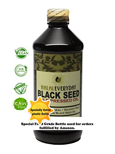 Pure Black Seed Oil - 32oz - 2-16oz Bottles of 100% Pure and Cold Pressed Black Seed - Non-GMO and Vegan - Nigella Sativa -100% Hexane Free - Halal Certified - Special Food Grade Plastic Bottle