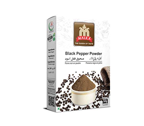 Malka Spices Black Pepper Powder 100% Natural Non-GMO Vegan Halal - Pack of 2