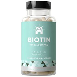 BIOTIN 5000 mcg - Healthier Hair Growth, Stronger Nails, Glowing Skin - 120 Vegetarian Soft Capsules