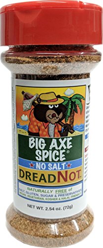 Big Axe Spice DREADNOT - Sodium Free Jamaican Jerk/Caribbean Seasoning Spice Blend/FREE of Salt, Sugar, Gluten and Preservatives~ Vegetarian Vegan Paleo Kosher & Halal Friendly