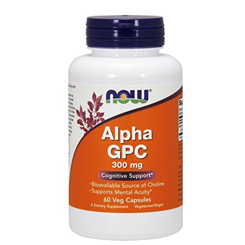 NOW Supplements, Alpha GPC 300 mg with Bioavailable Source of Choline, 60 Veg Capsules