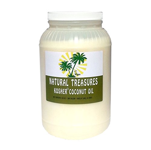 Natural Treasures Natural Kosher Certified Coconut Oil - One Gallon, 128oz - RBD