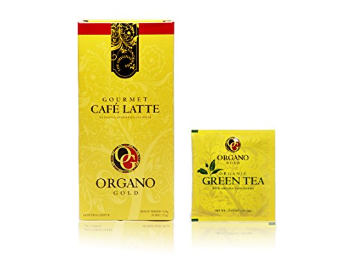 10 Boxes Organo Gold Cafe Latte - Free 10 Sachets Organo Gold Green Tea