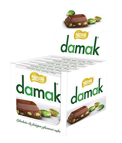 Nestle Damak Milk Chocolate with Pistachio 80g X 6 - Halal - Made in Turkey