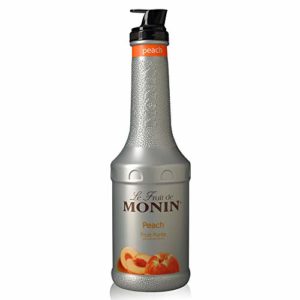 Monin - Peach Fruit Purée, Summertime Sweetness, Great for Cocktails, Smoothies, and Lemonades, Vegan, Non GMO, No Artificial Ingredients (1 Liter)