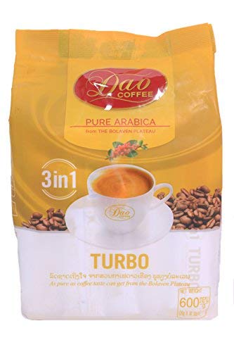 Laos Dao Instant Coffee 3 in 1 Turbo 100% Pure Arabica Halal 600g. (20g. X 30 Sticks)