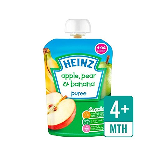 Heinz Smooth Apple, Pear & Banana 4-36 Mths 100g - Pack of 4