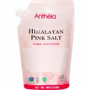 Anthéla Himalayan Pink Salt, Premium Organic Gourmet 100% Pure Ancient Mineral Sea Salt. Natural and Amazing Flavor. Non-GMO, Kosher, Halal, Sedex Certified. Extra Fine Grain Refill bag 2.2lbs