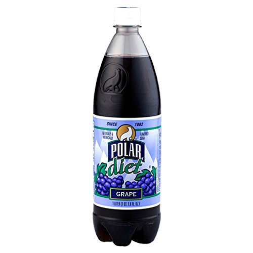 Polar Diet Grape Soda 1 L Plastic Bottles - Pack of 12