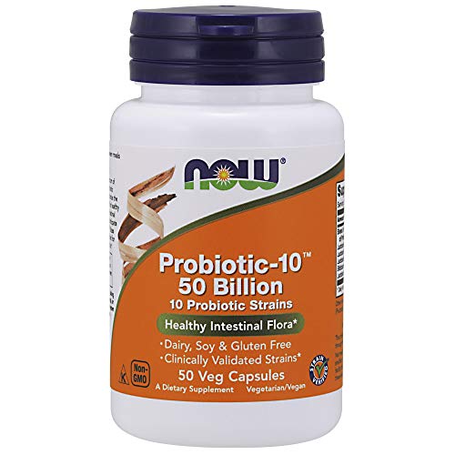 NOW Supplements, Probiotic-10TM, 50 Billion, with 10 Probiotic Strains, Strain Verified, 50 Veg Capsules
