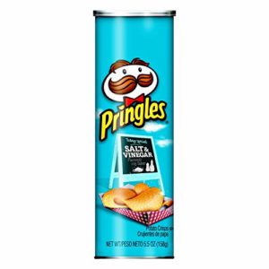 Pringles Potato Crisps Chips, Salt and Vinegar Flavored, 5.5 oz Can