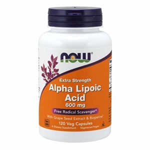 Now Supplements, Alpha Lipoic Acid 600 mg with Grape Seed Extract & Bioperine, Extra Strength, 120 Veg Capsules