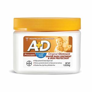 A+D Original Diaper Rash Ointment, Skin Protectant With Lanolin and Petrolatum, Seals Out Wetness, Helps Prevent Baby Diaper Rash, 1 Pound Jar.