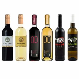 Wine Weekend Assortment - Six (6) Non-Alcoholic Wines - Le Petit Merlot, Chardonnay, Cardio Red, Cardio White, Rosso Dry, and Bianco Dry