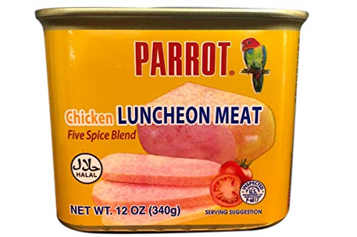 Parrot Luncheon Halal Chicken Five Spice Blended 12oz - Total of 4 packs