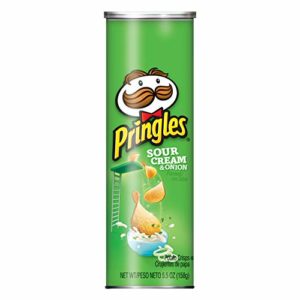 Pringles Potato Crisps Chips, Sour Cream and Onion Flavored, 5.5 oz Can