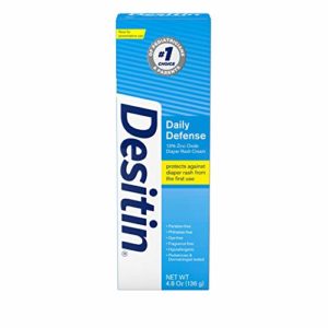 Desitin Daily Defense Baby Diaper Rash Cream with Zinc Oxide to Treat, Relieve & Prevent Diaper Rash, 4.8 Ounce