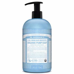 Dr. Bronner’s Organic Lavender Sugar Soap. 4-in-1 Organic Pump Soap for Home and Body (12 oz).