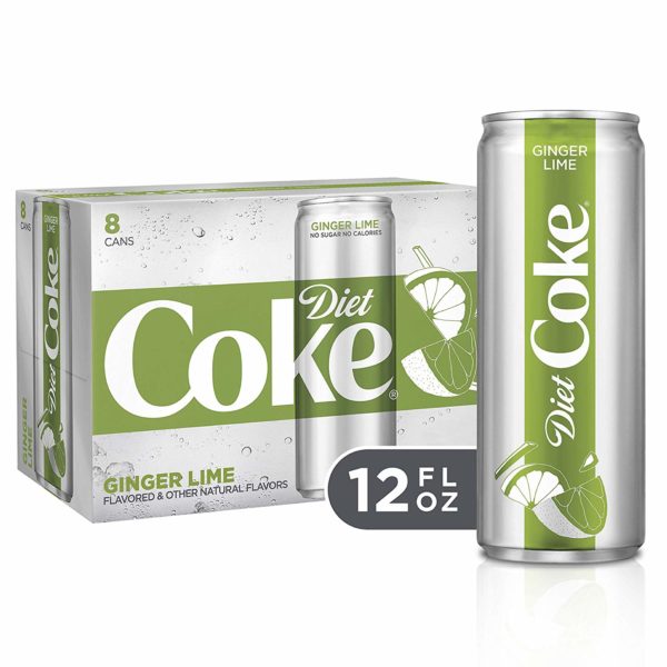 Diet Coke Sleek Can, Ginger Lime, 12 Fluid Ounce (Pack of 8)