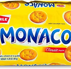 Parle Monaco Classic Regular Biscuits VALUE PACK - 43.5g (Pack of 6)