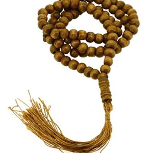 Mandala Crafts Muslim Islam Misbaha Tasbeeh Sibha 99 Prayer Beads Necklace (Wood)