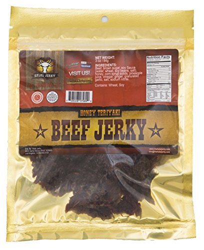 Halal Jerky - Honey Teriyaki Flavor 4-pack (3 Oz Bag)