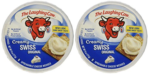 The Laughing Cow, Spreadable Cheese Wedges, 6oz Round (Pack of 4) (Choose Flavor Below) (Creamy Original Swiss)