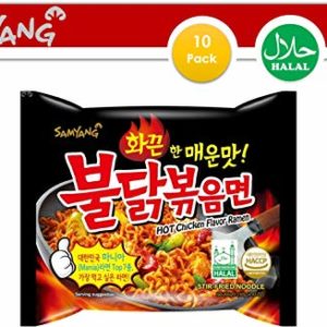Samyang Instant Ramen Noodles, Halal Certified, Spicy Stir-Fried Chicken Flavor (Pack of 10)