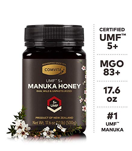Comvita Certified UMF 5+ (MGO 83+) Raw Manuka Honey I New Zealand's #1 Manuka Brand I Authentic, Wild, Unpasteurized, Non-GMO Superfood for Daily Wellness I 17.6 oz