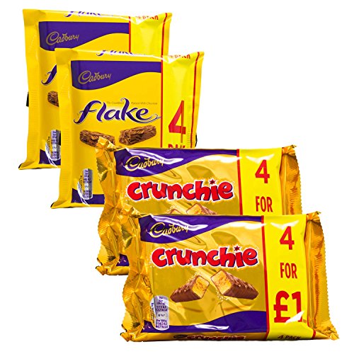 Cadbury Variety Selection | 8 Bars of Cadbury Flake & 8 Bars of Cadbury Crunchie | 16 Bars Total