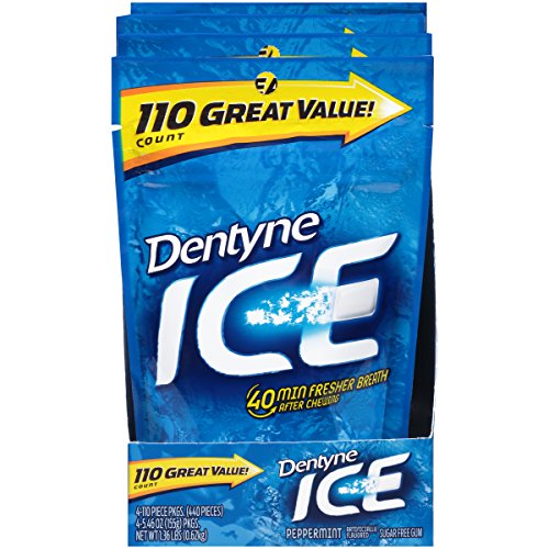 Dentyne Ice Peppermint Gum Bag, 110 Count (Pack of 4)