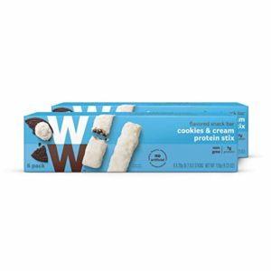 WW Cookies and Cream Protein Stix - High Protein Snack Bars, 2 SmartPoints - 2 Boxes (12 Count Total) - Weight Watchers Reimagined