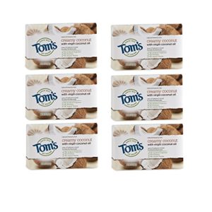 Tom's of Maine Natural Beauty Bar, Bar Soap, Natural Soap, Creamy Coconut with Virgin Coconut Oil, 5 Ounce, 6-Pack