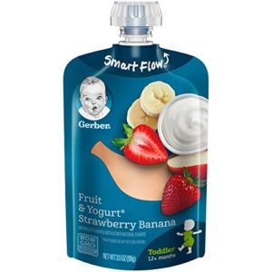 Gerber Purees Strawberry Banana Yogurt Toddler Pouch (Pack of 12)