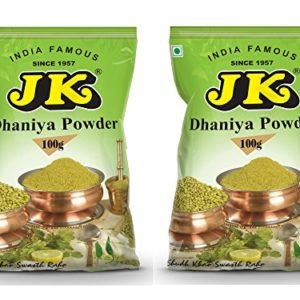 JK CORIANDER POWDER 7.05 Oz, 200g (100g x 2 Packs) (Dhaniya Powder) Non-GMO, Gluten free and NO preservatives!