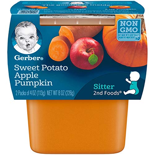 Gerber 2nd Foods Sweet Potato Apple Pumpkin Baby Food, 2 count, 8 oz, (Pack of 8)