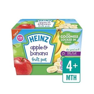 Heinz Apple & Banana Fruit Pots 4 x 100g - Pack of 2
